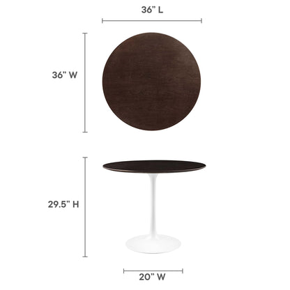 Modway - Lippa 36" Round Wood Dining Table by Modway  Bar and Dining Bar and Dining Tables Brown - EEI-5157-WHI-CHE