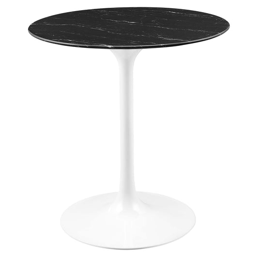 Modway - Lippa 28" Round Faux Marble Dining Table by Modway  Bar and Dining Bar and Dining Tables Black - EEI-5167-WHI-BLK