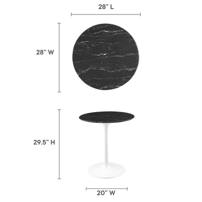 Modway - Lippa 28" Round Faux Marble Dining Table by Modway  Bar and Dining Bar and Dining Tables Black - EEI-5167-WHI-BLK