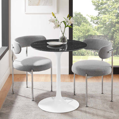 Modway - Lippa 28" Round Faux Marble Dining Table by Modway  Bar and Dining Bar and Dining Tables Black - EEI-5167-WHI-BLK