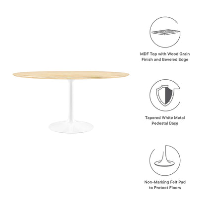 Modway - Lippa 60" Round Wood Dining Table by Modway  Bar and Dining Bar and Dining Tables Brown - EEI-5176-WHI-NAT