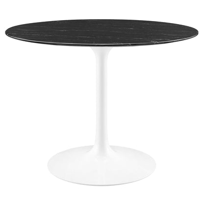 Modway - Lippa 40" Round Faux Marble Dining Table by Modway  Bar and Dining Bar and Dining Tables Black - EEI-5181-WHI-BLK