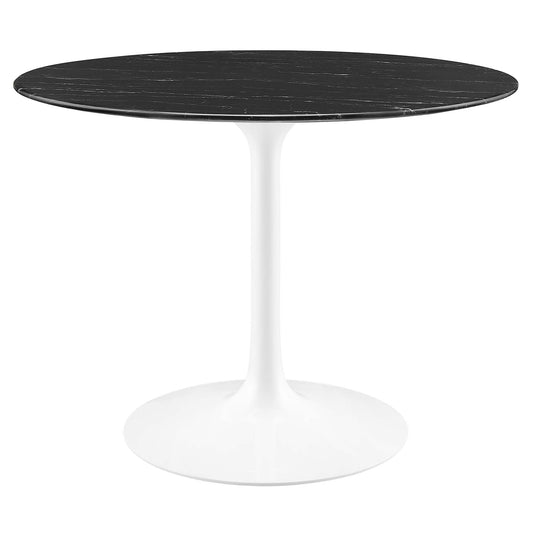 Modway - Lippa 40" Round Faux Marble Dining Table by Modway  Bar and Dining Bar and Dining Tables Black - EEI-5181-WHI-BLK