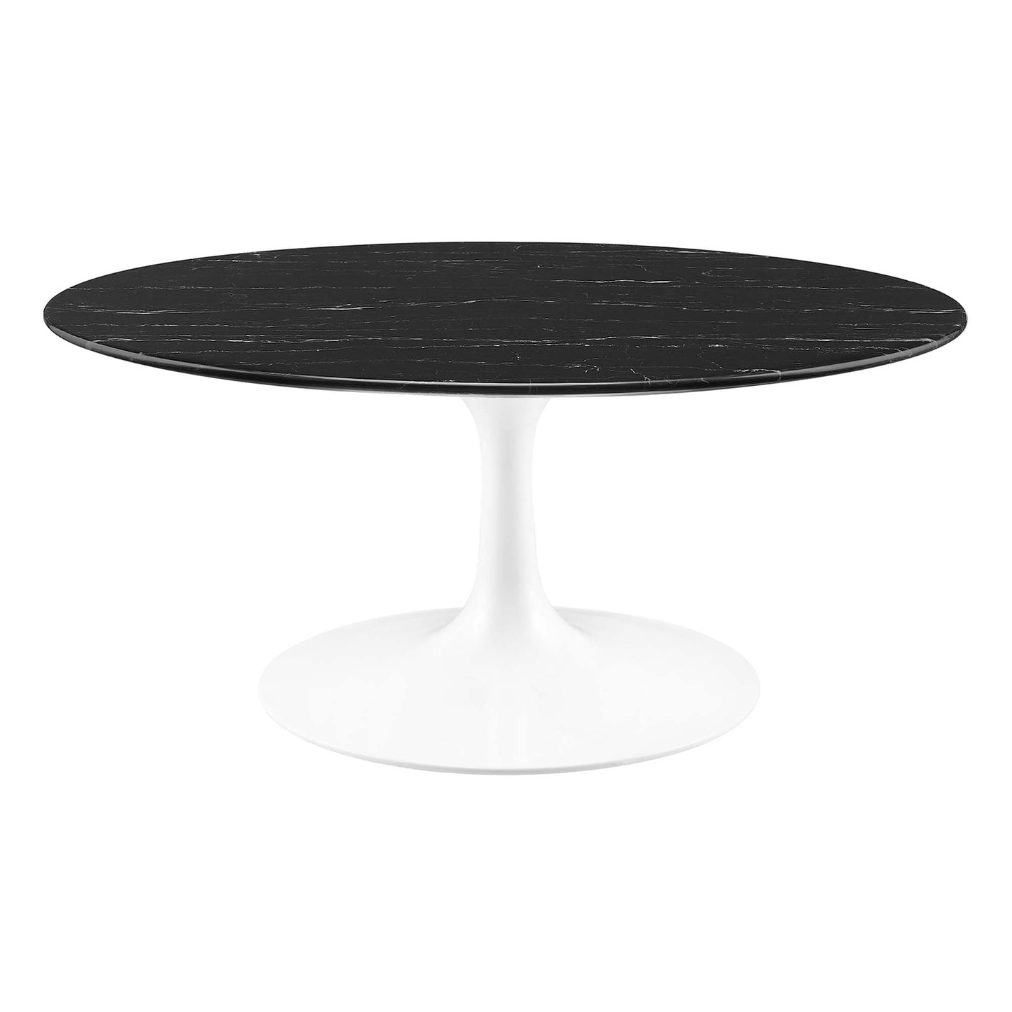 Modway - Lippa 36" Round Faux Marble Coffee Table by Modway  Living Room Tables Black - EEI-5191-WHI-BLK