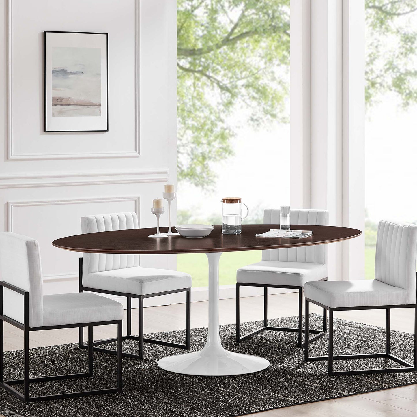Modway Outlet Lippa 78" Oval Wood Dining Table by Modway  Bar and Dining Furniture White Cherry Walnut - EEI-5196-WHI-CHE