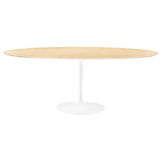 Modway Outlet Lippa 78" Oval Wood Dining Table by Modway  Bar and Dining Furniture White Natural - EEI-5197-WHI-NAT