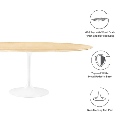 Modway Outlet Lippa 78" Oval Wood Dining Table by Modway  Bar and Dining Furniture White Natural - EEI-5197-WHI-NAT