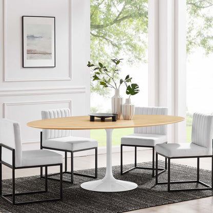 Modway Outlet Lippa 78" Oval Wood Dining Table by Modway  Bar and Dining Furniture White Natural - EEI-5197-WHI-NAT