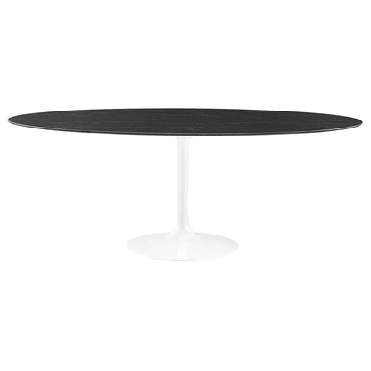 Modway Outlet Lippa 78" Oval Faux Marble Dining Table by Modway  Bar and Dining Furniture White Black - EEI-5198-WHI-BLK