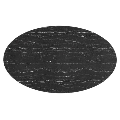 Modway Outlet Lippa 78" Oval Faux Marble Dining Table by Modway  Bar and Dining Furniture White Black - EEI-5198-WHI-BLK