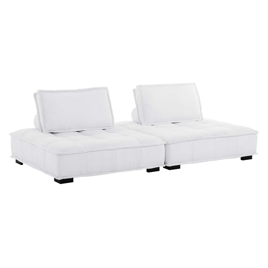 Modway Outlet Saunter 2-Piece Tufted Fabric Fabric Loveseat by Modway  Living Room Furniture White - EEI-5204-WHI