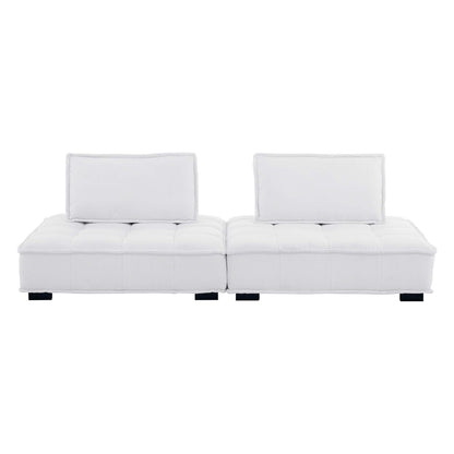 Modway Outlet Saunter 2-Piece Tufted Fabric Fabric Loveseat by Modway  Living Room Furniture White - EEI-5204-WHI