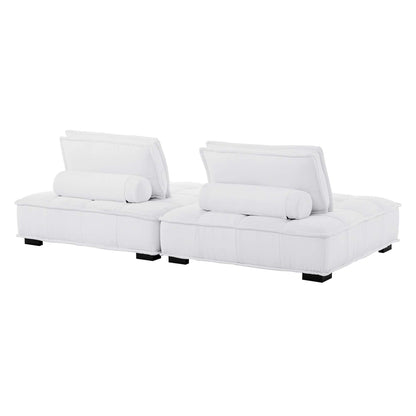 Modway Outlet Saunter 2-Piece Tufted Fabric Fabric Loveseat by Modway  Living Room Furniture White - EEI-5204-WHI