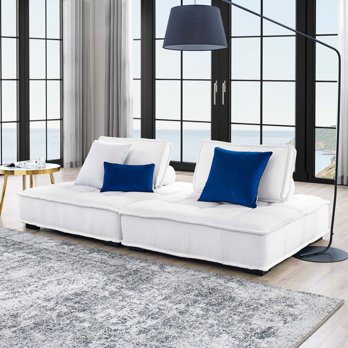 Modway Outlet Saunter 2-Piece Tufted Fabric Fabric Loveseat by Modway  Living Room Furniture White - EEI-5204-WHI