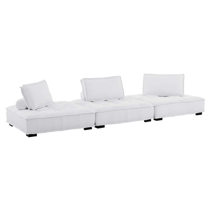 Modway Outlet Saunter 3-Piece Tufted Fabric Fabric Sofa by Modway  Living Room Furniture White - EEI-5206-WHI