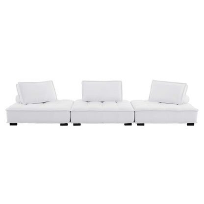 Modway Outlet Saunter 3-Piece Tufted Fabric Fabric Sofa by Modway  Living Room Furniture White - EEI-5206-WHI