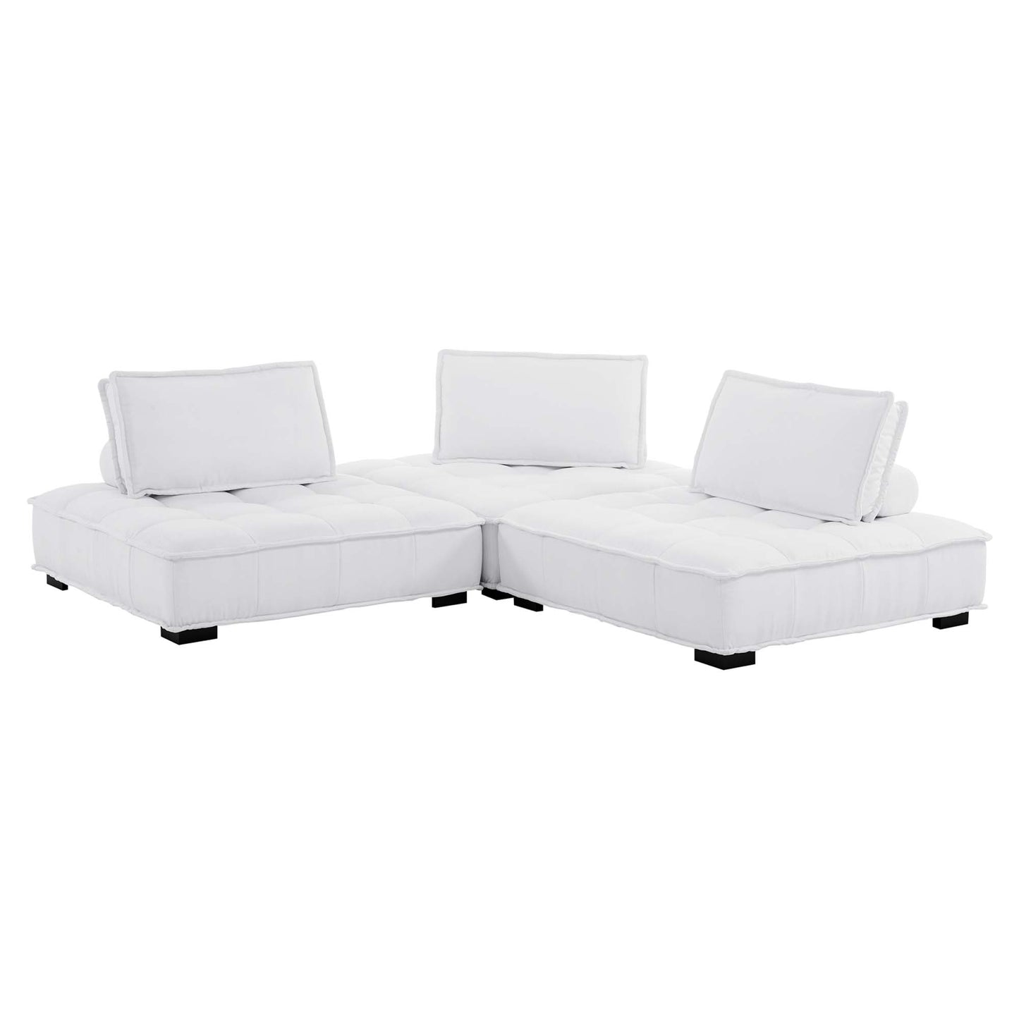 Modway Outlet Saunter 3-Piece Tufted Fabric Fabric Sofa by Modway  Living Room Furniture White - EEI-5206-WHI
