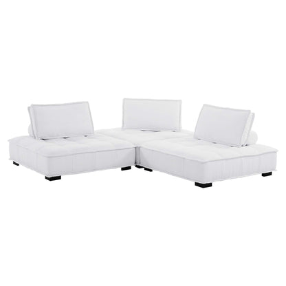 Modway Outlet Saunter 3-Piece Tufted Fabric Fabric Sofa by Modway  Living Room Furniture White - EEI-5206-WHI