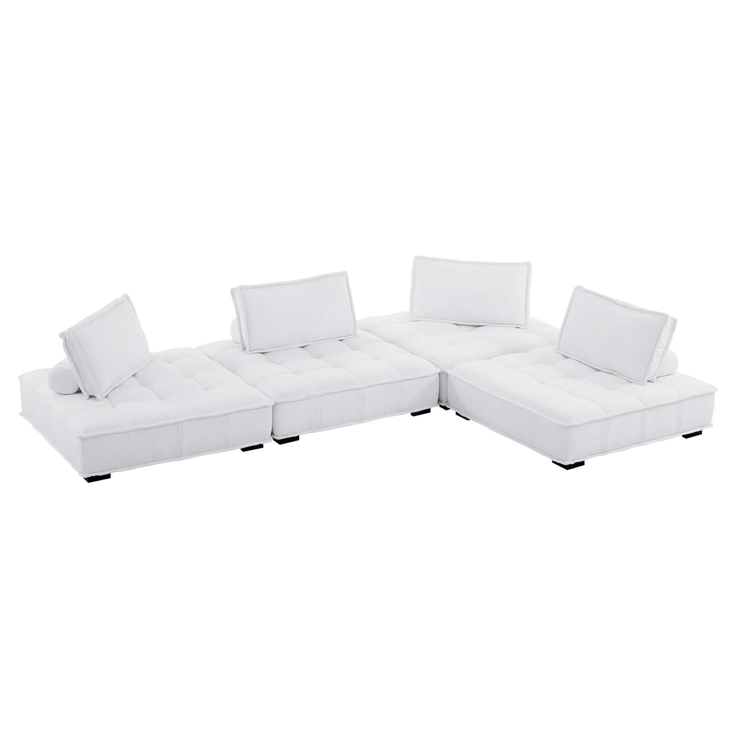 Modway Outlet Saunter 4-Piece Tufted Fabric Fabric Sectional Sofa by Modway  Living Room Furniture White - EEI-5208-WHI