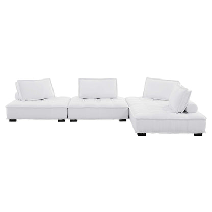 Modway Outlet Saunter 4-Piece Tufted Fabric Fabric Sectional Sofa by Modway  Living Room Furniture White - EEI-5208-WHI