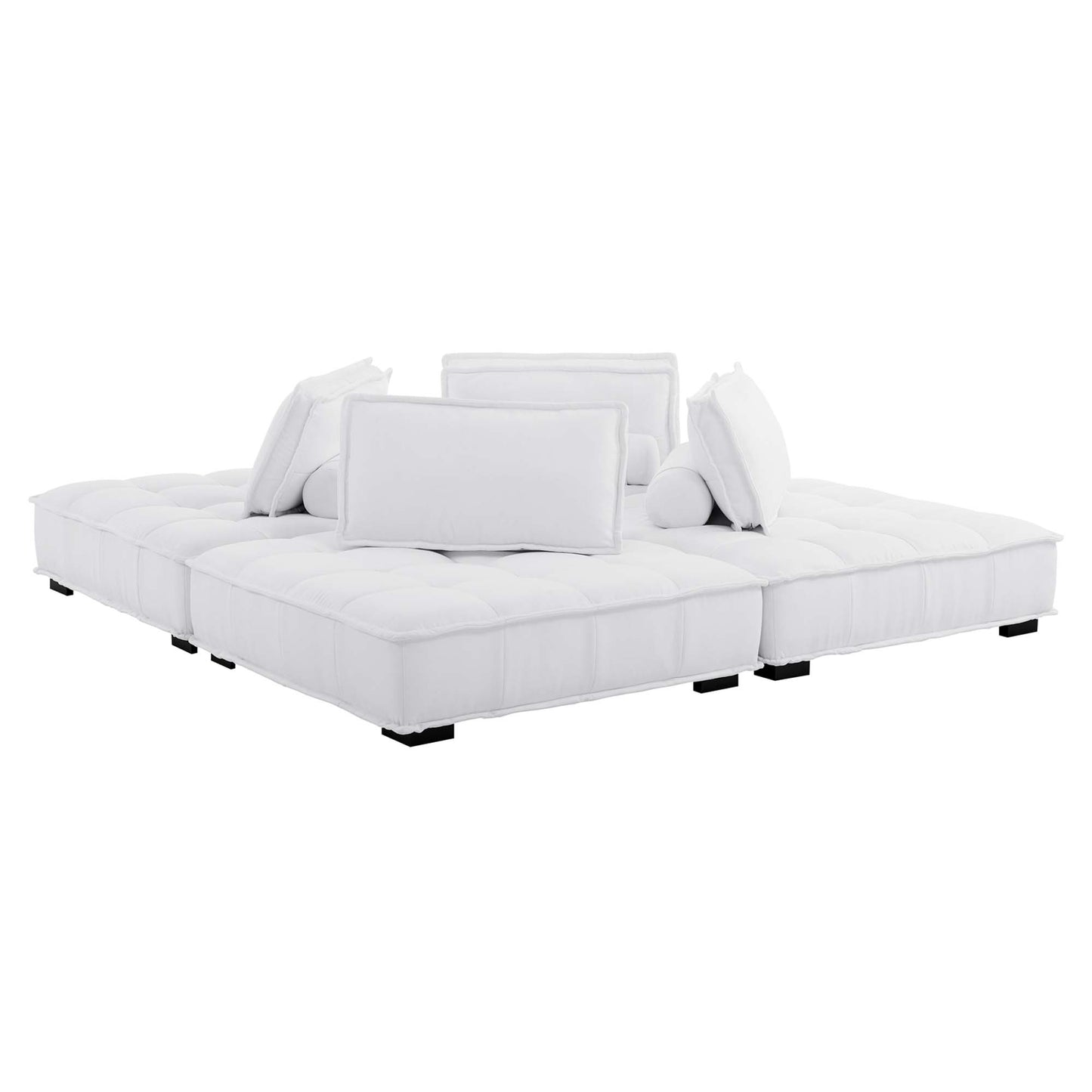 Modway Outlet Saunter 4-Piece Tufted Fabric Fabric Sectional Sofa by Modway  Living Room Furniture White - EEI-5208-WHI