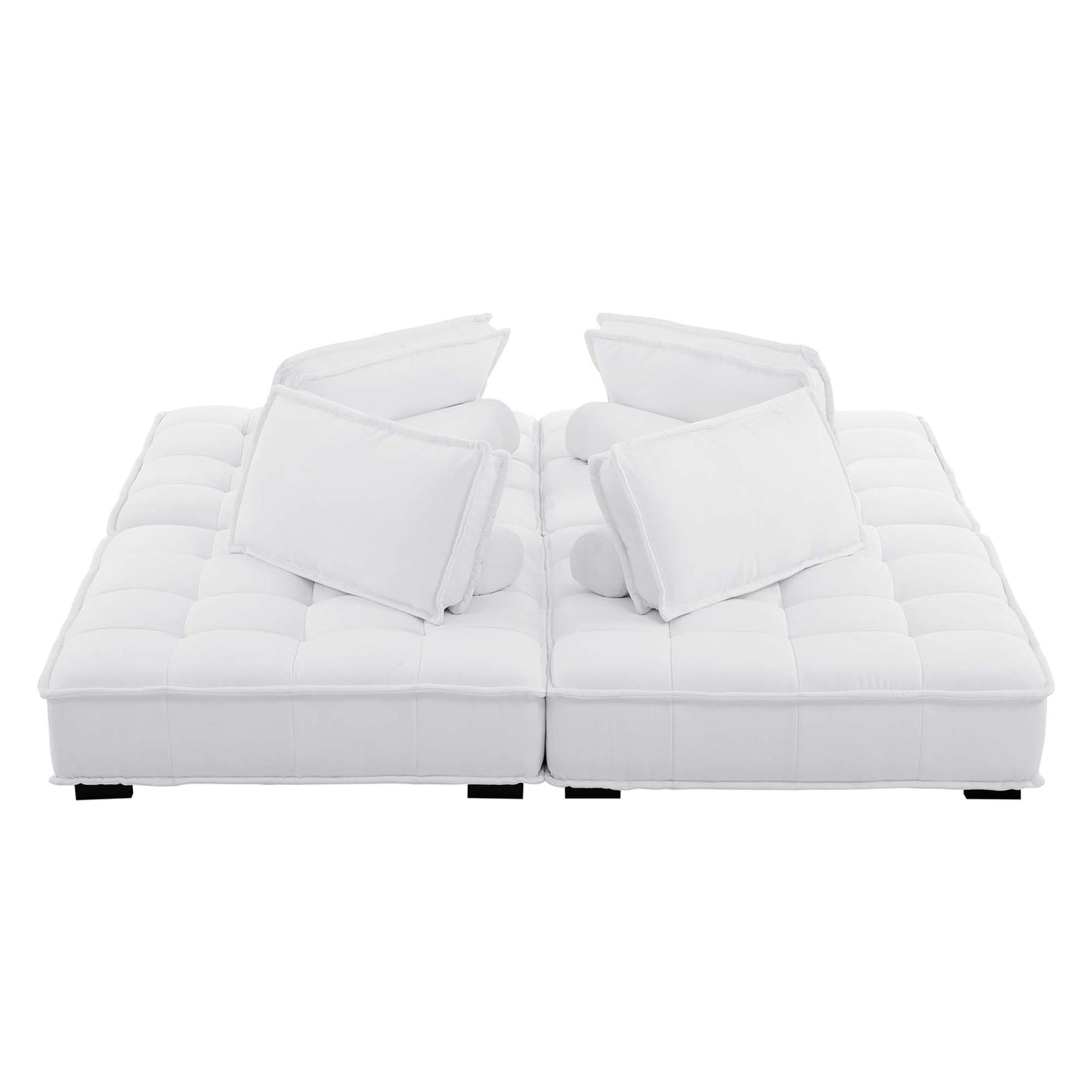 Modway Outlet Saunter 4-Piece Tufted Fabric Fabric Sectional Sofa by Modway  Living Room Furniture White - EEI-5208-WHI