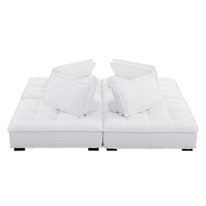 Modway Outlet Saunter 4-Piece Tufted Fabric Fabric Sectional Sofa by Modway  Living Room Furniture White - EEI-5208-WHI