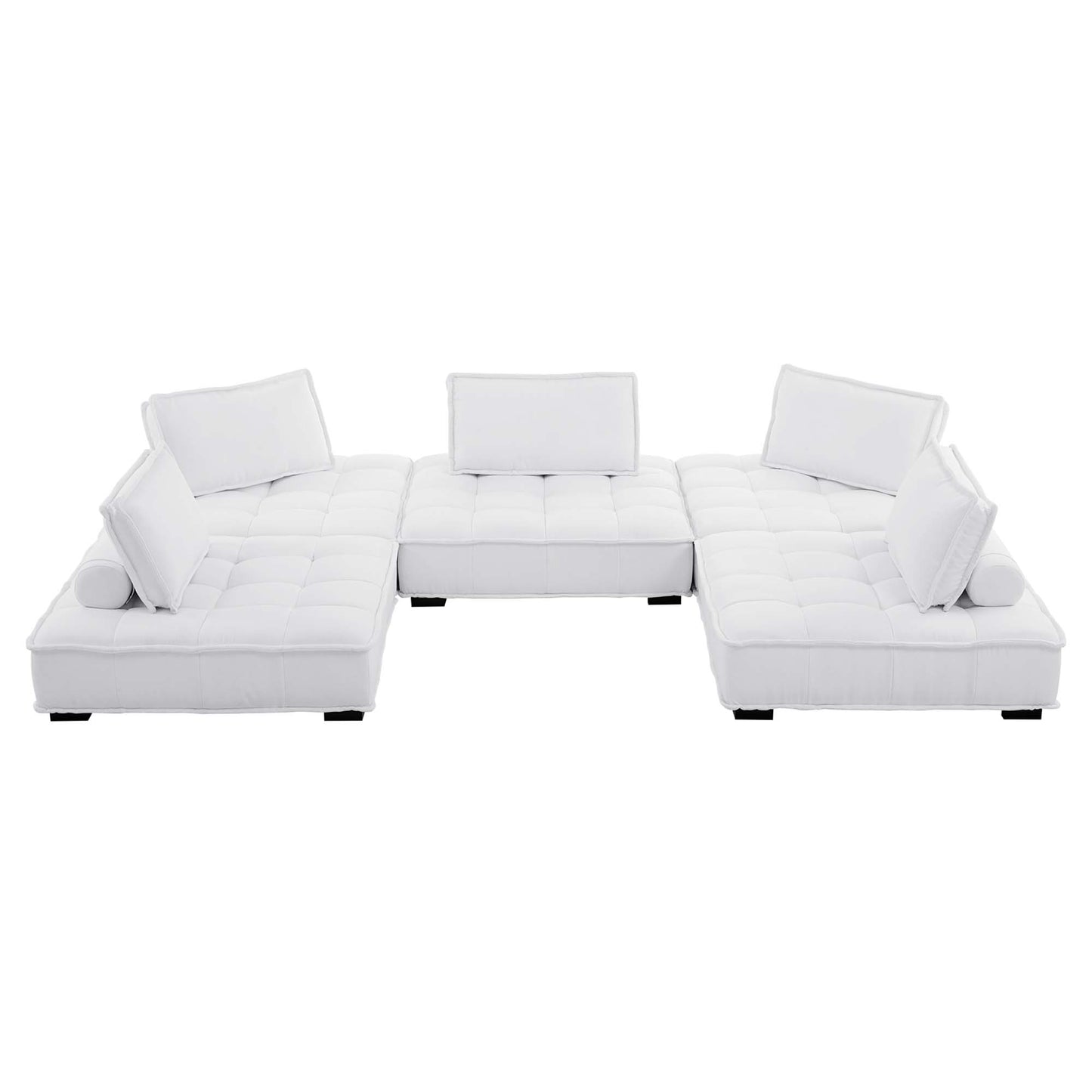 Modway Outlet Saunter 5-Piece Tufted Fabric Fabric Sectional Sofa by Modway  Living Room Furniture White - EEI-5210-WHI