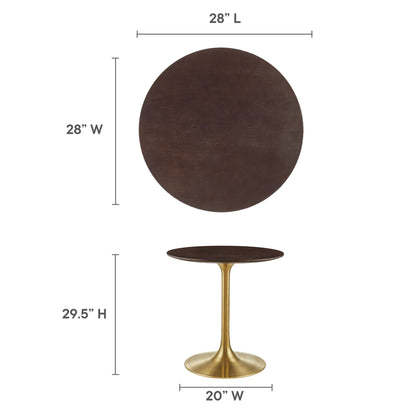 Modway - Lippa 28" Round Wood Dining Table by Modway  Bar and Dining Bar and Dining Tables Brown - EEI-5212-GLD-CHE