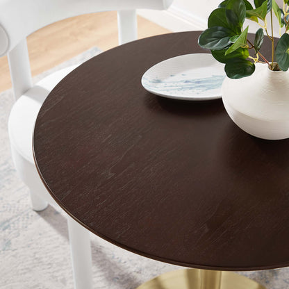 Modway - Lippa 28" Round Wood Dining Table by Modway  Bar and Dining Bar and Dining Tables Brown - EEI-5212-GLD-CHE