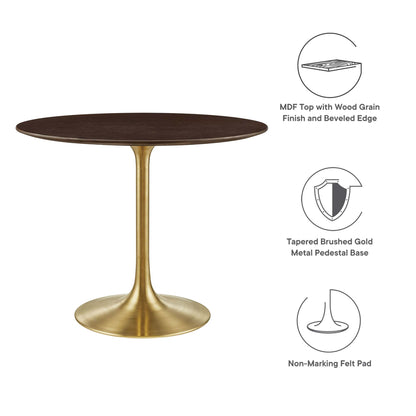 Modway - Lippa 36" Round Wood Dining Table by Modway  Bar and Dining Bar and Dining Tables Brown - EEI-5214-GLD-CHE
