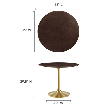 Modway - Lippa 36" Round Wood Dining Table by Modway  Bar and Dining Bar and Dining Tables Brown - EEI-5214-GLD-CHE