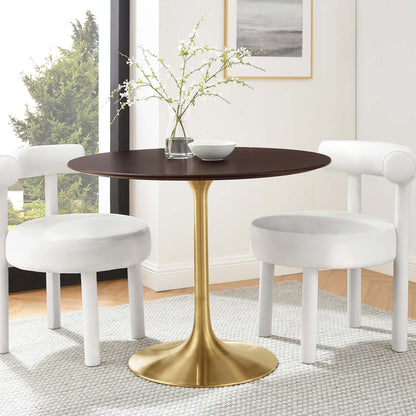 Modway - Lippa 36" Round Wood Dining Table by Modway  Bar and Dining Bar and Dining Tables Brown - EEI-5214-GLD-CHE