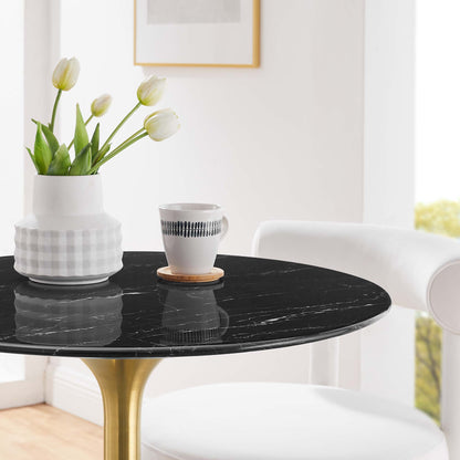 Modway - Lippa 28" Round Faux Marble Dining Table by Modway  Bar and Dining Bar and Dining Tables Black - EEI-5224-GLD-BLK