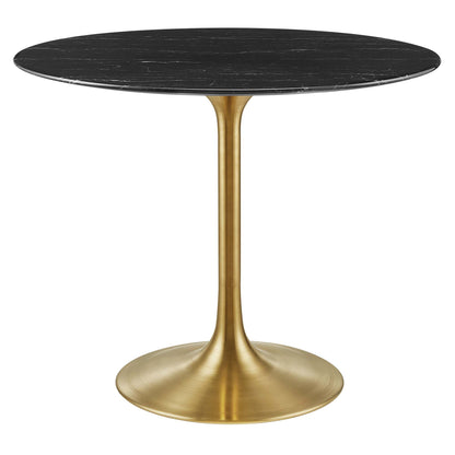 Modway - Lippa 36" Round Faux Marble Dining Table by Modway  Bar and Dining Bar and Dining Tables Black - EEI-5225-GLD-BLK