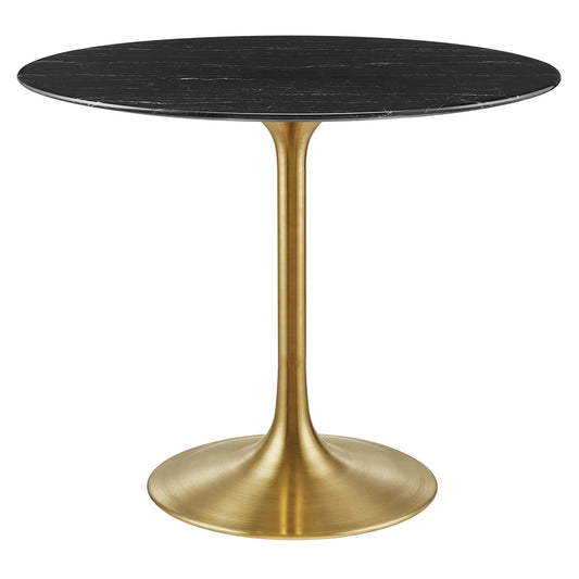 Modway - Lippa 36" Round Faux Marble Dining Table by Modway  Bar and Dining Bar and Dining Tables Black - EEI-5225-GLD-BLK