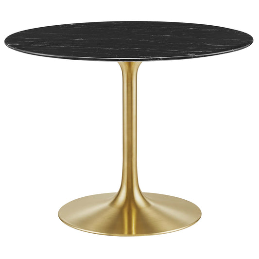 Modway - Lippa 40" Round Faux Marble Dining Table by Modway  Bar and Dining Bar and Dining Tables Black - EEI-5238-GLD-BLK