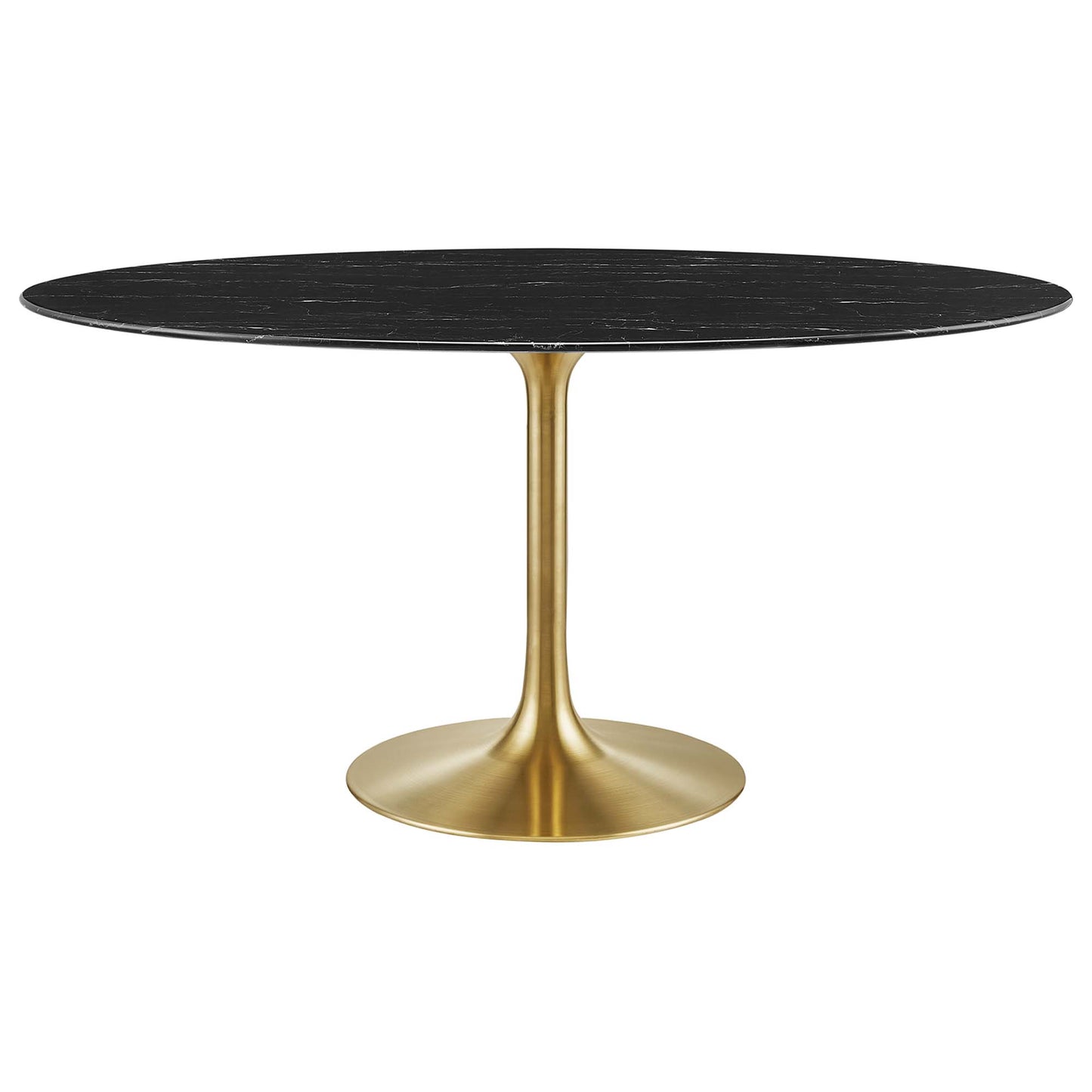 Modway - Lippa 60" Oval Faux Marble Dining Table by Modway  Bar and Dining Bar and Dining Tables Black - EEI-5243-GLD-BLK