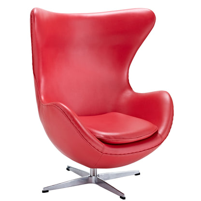Modway Outlet Glove Leather Lounge Chair by Modway  Living Room Furniture Red - EEI-528-RED