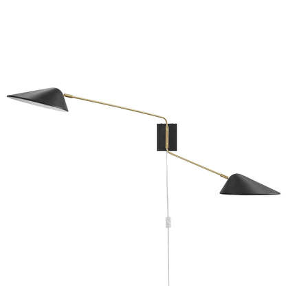 Modway - Journey 2-Light Swing Arm Wall Sconce by Modway  Lighting Ceiling Lamps Black - EEI-5294-BLK