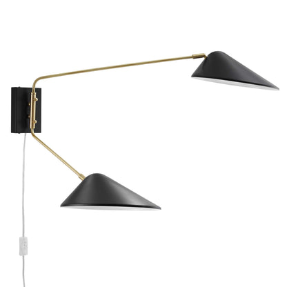 Modway - Journey 2-Light Swing Arm Wall Sconce by Modway  Lighting Ceiling Lamps Black - EEI-5294-BLK