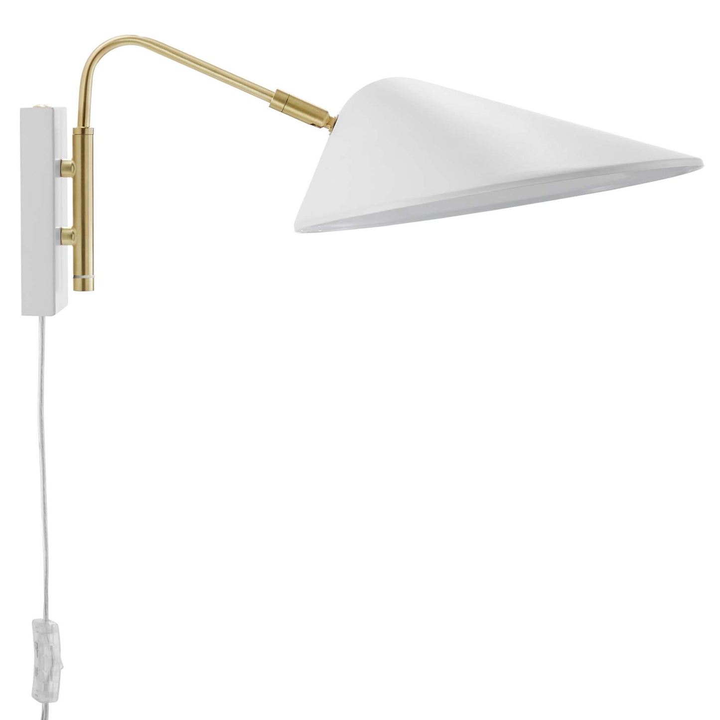 Modway - Journey 7" Swing Arm Wall Sconce by Modway  Lighting Ceiling Lamps White - EEI-5296-WHI