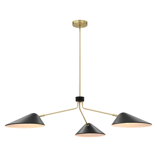 Modway - Journey 3-Light 14" Arm Pendant by Modway  Lighting Ceiling Lamps Black - EEI-5297-BLK
