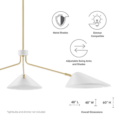 Modway Outlet Journey 3-Light 14" Arm Pendant by Modway  Lighting Lighting White - EEI-5297-WHI