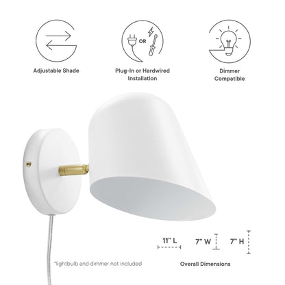 Modway Outlet Briana Swivel Wall Sconce by Modway  Lighting Lighting White - EEI-5300-WHI