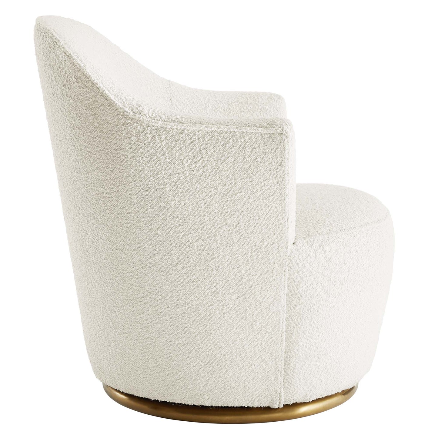 Modway - Nora Boucle Upholstered Swivel Chair by Modway  Living Room Sofas and Armchairs White - EEI-5311-WHI