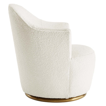 Modway - Nora Boucle Upholstered Swivel Chair by Modway  Living Room Sofas and Armchairs White - EEI-5311-WHI
