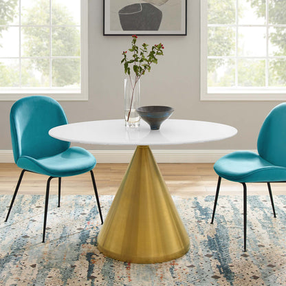 Modway Outlet Tupelo 48" Oval Dining Table by Modway  Bar and Dining Furniture Gold White - EEI-5338-GLD-WHI
