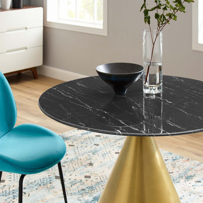 Modway Outlet Tupelo 40" Artificial Marble Dining Table by Modway  Bar and Dining Furniture Gold Black - EEI-5345-GLD-BLK