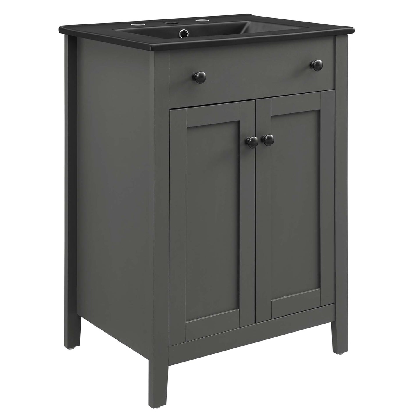 Modway - Nantucket 24" Bathroom Vanity by Modway  Bathroom Vanities Gray - EEI-5354-GRY-BLK